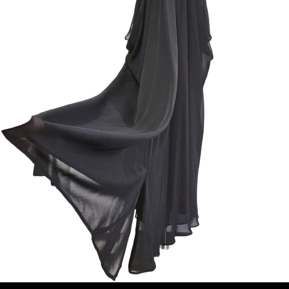 Hailey Adrianna Papell Black Formal Elegant Sexy Evening Prom Beaded Long Gown 6 - Picture 13 of 16